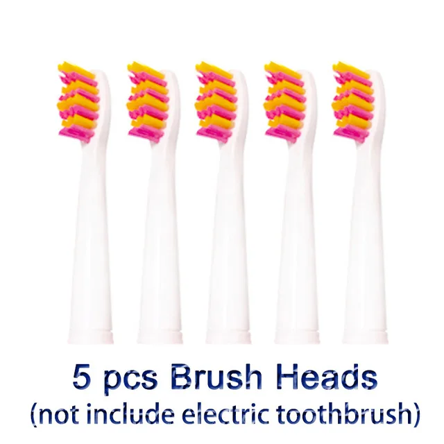 white pink 5pcs Seago Sonic электрическая зубная щетка SG-551 для взрослых Дорожная щетка 4 режима USB зарядное устройство перезаряжаемые сменные головки зубных щеток Набор - Color: white pink 5pcs