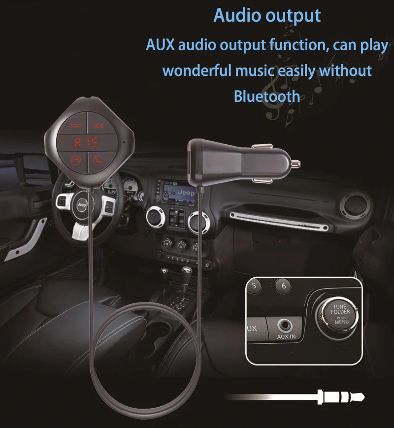 6-в-1 хэндс-фри Беспроводной Bluetooth FM передатчик модулятор Автомобильный MP3-плеер TF/SD слот для карт памяти USB ЖК-дисплей автомобильные аксессуары