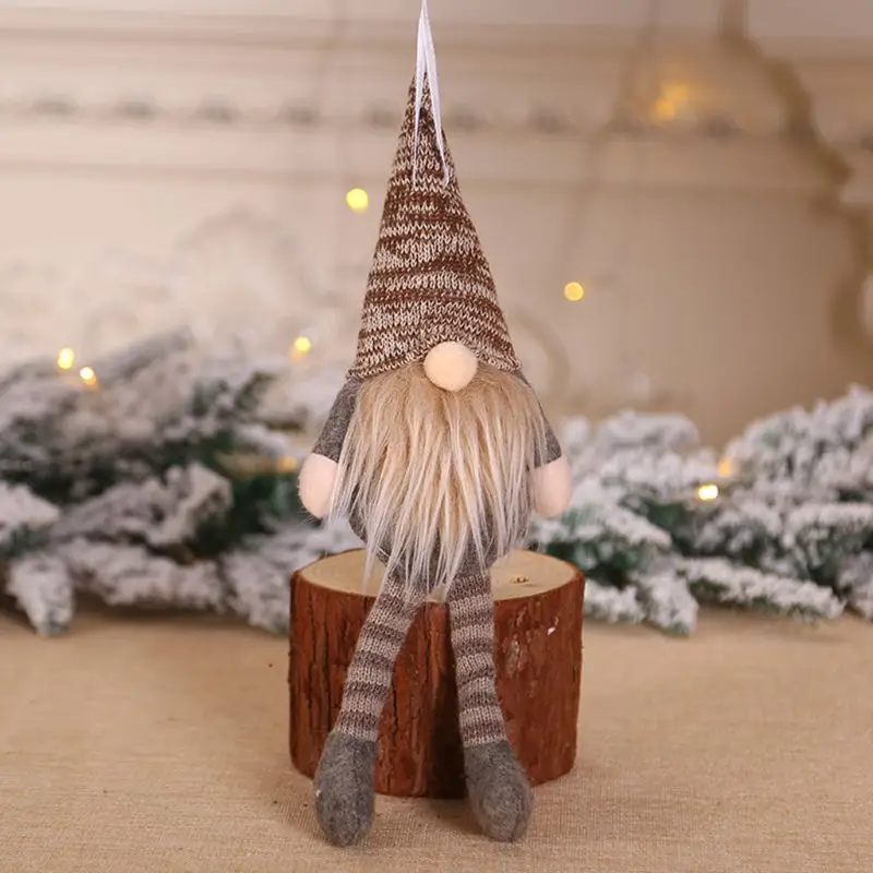 Счастливого Рождества длинная шляпа шведский Санта гном плюшевая кукла орнамент подвесная Рождественская елка игрушка праздничный Декор для дома Вечерние