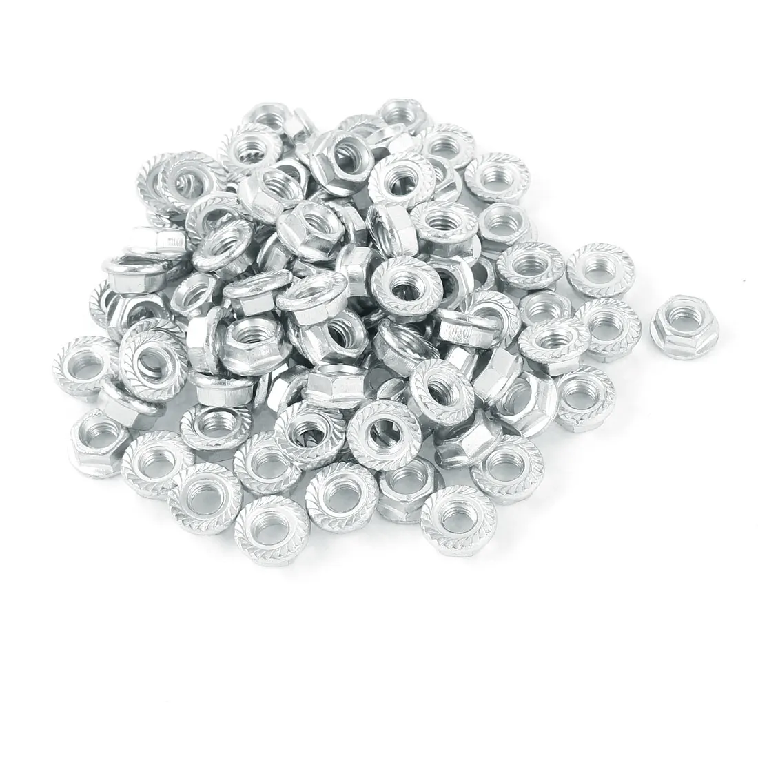 

uxcell Carbon Steel Serrated Flange Hex Lock Nuts M6(100 pcs)2