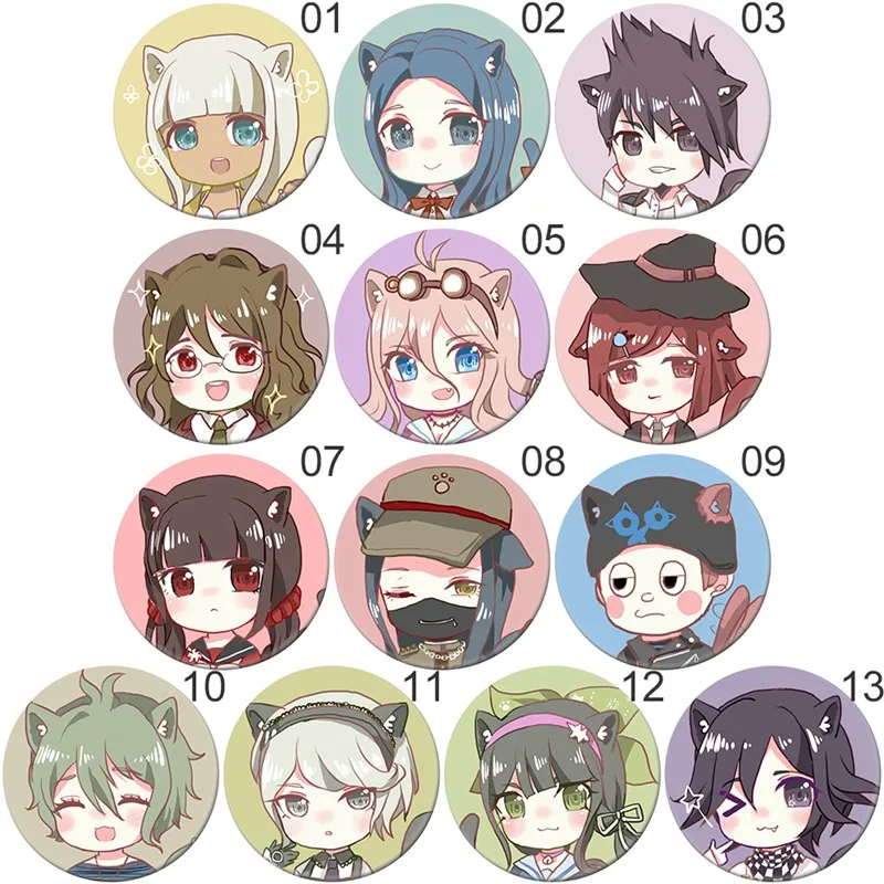 

58MM Anime Danganronpa Brooch Pin Badge Accessories For Clothes Backpack Decoration Children's Gift
