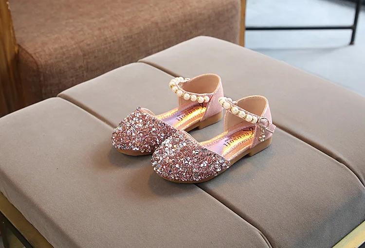 Г., весенние повседневные сандалии с бусинами для девочек танцевальная обувь принцессы с блестками для детей, Нескользящая дышащая обувь