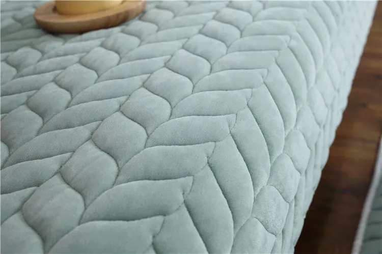 Утолщенный плюшевый тканевый чехол для дивана, кружевной нескользящий чехол для дивана в европейском стиле, чехол для дивана, полотенце для декора гостиной - Цвет: Green