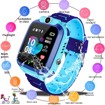 

Children Smart Watch Gift Q12 1.44 Inch Kids Intelligent Watch LBS Positioning Tracker Waterproof Children Smart Talking Watch