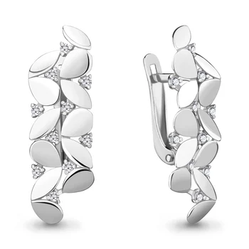 

AQUAMARINE earrings with cubic zirconia, silver 925