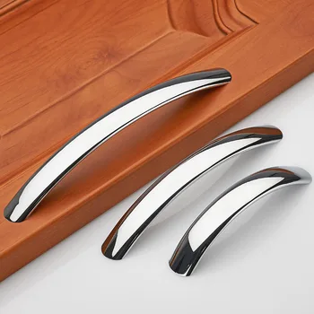 

Bright Chrome Modern Drawer Pulls And Handles Cabinet Kitchen Cupboard Door Knobs Handle Furniture Handle Hardware 96MM 128MM