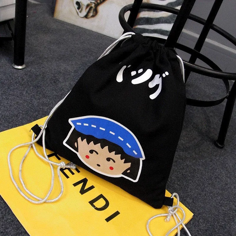 

Drawstring Bag Bundle Bag Drawstring Bag Underwear Necking Storage Bag Cartoon Shoulder Gift Bag Portable Waterproof Canvas