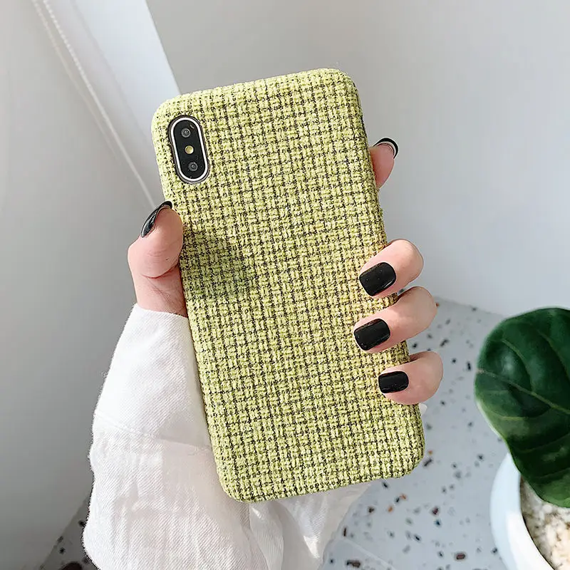 Зимние теплые сетчатые чехлы для телефонов для iPhone 11Pro Max XR X XS Max 7 8 Plus, модная Противоударная однотонная шерстяная задняя крышка