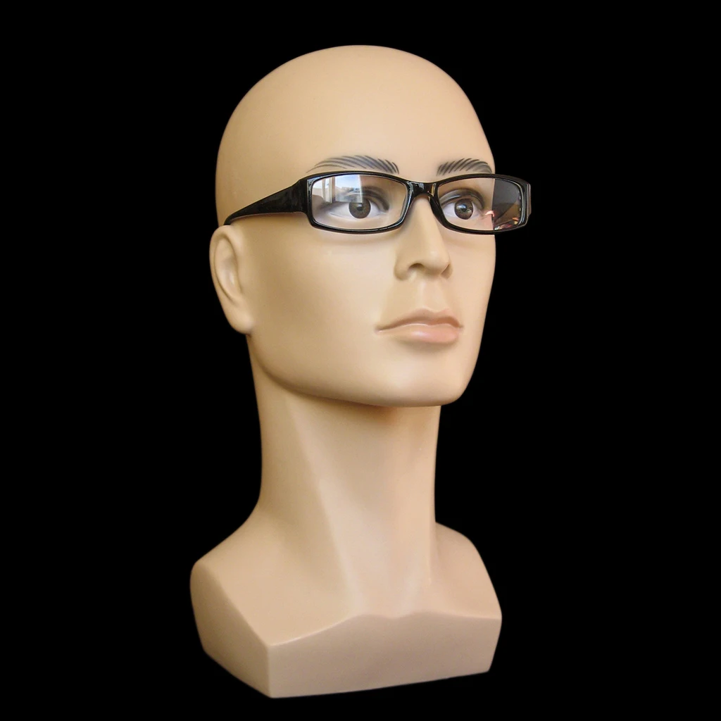 1Pcs Wig Making Head, Male Realistic Bald Mannequin Head For Wig Making, Hat Glasses Display Model Head