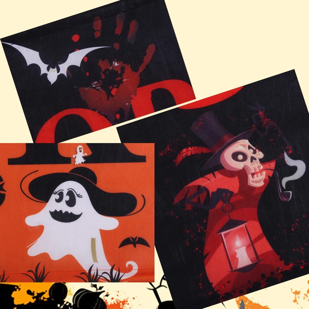 3 шт./компл. Хэллоуин баннер Trick or Treat Home Door Sign вечерние украшения Сияющие вязаные