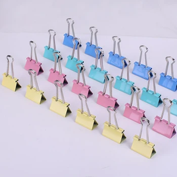 60 pezzi clip di carta clip per raccoglitori in metallo pieghevoli morsetti con impugnatura colorata cancelleria per ufficio scuola clip per documenti di carta clip di cancelleria