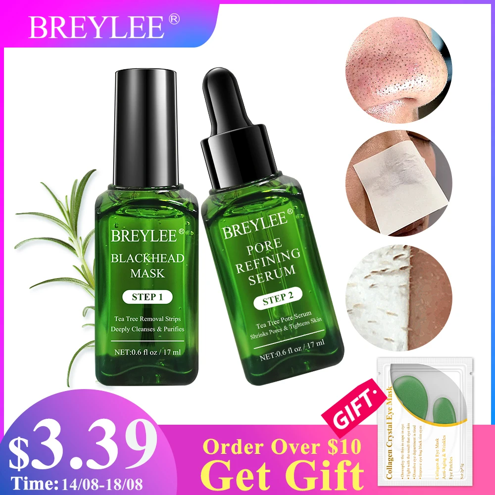 BREYLEE черная маска для ухода за кожей, маска для удаления угрей, маска для лица, лечебная сыворотка, усадка, эссенция пор, отшелушивающая листовая маска для лица