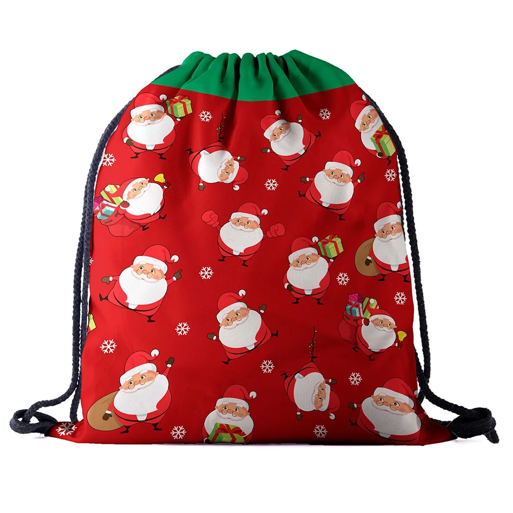 Спальное место# P501 сумка на шнурке модная женская рождественский рюкзак водонепроницаемый с принтом простой дизайн Горячая - Цвет: G