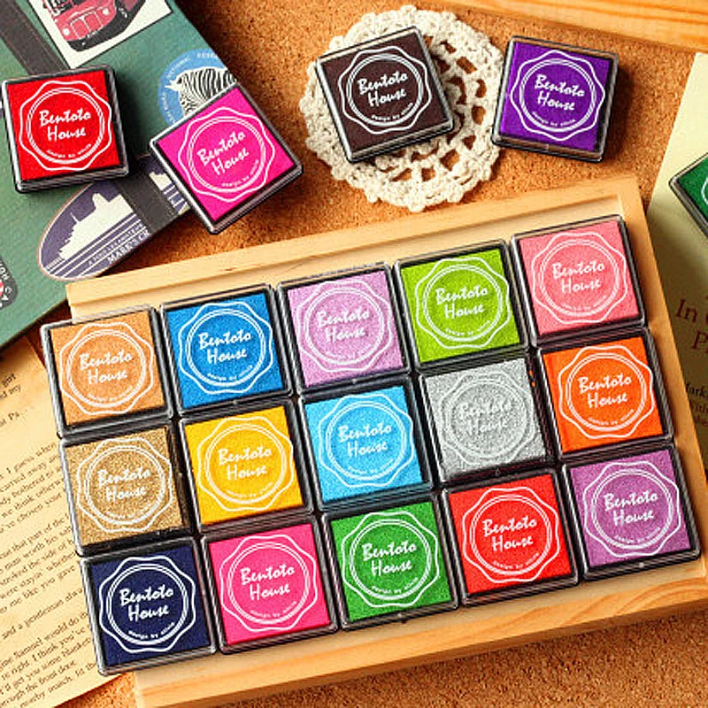 

20pcs/lot 20 colors DIY Scrapbooking Vintage Crafts Ink pad Colorful Inkpad Stamps Sealing Decoration Stamp