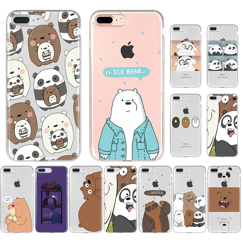 

Line Friends Brown Miniso We Bare Bears Funda Silicone TPU phone Case For iPhone 5S SE 6 6s7 8 Plus X XR XS MAX Anime Back Cover
