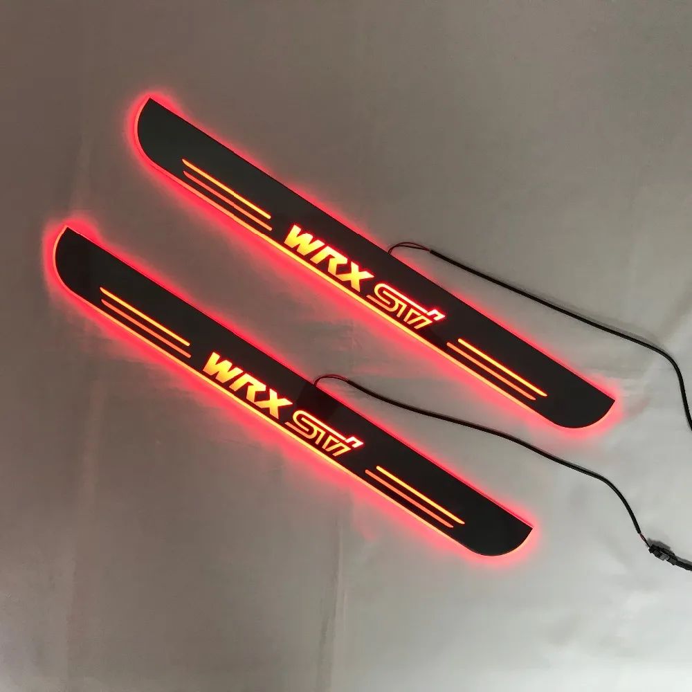 RQXR led движущиеся двери потертости для Subaru WRX STI динамические дверные подоконники пластина плоская подкладка накладки охранники струящийся/фиксированный свет, 2 шт