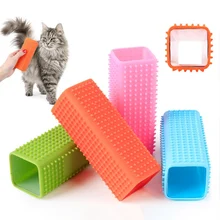 Силиконовая расческа для удаления волос для питомцев, кошек, собак, обрезка волос, массажный инструмент для ухода за кошками, щетка для чистки домашних животных