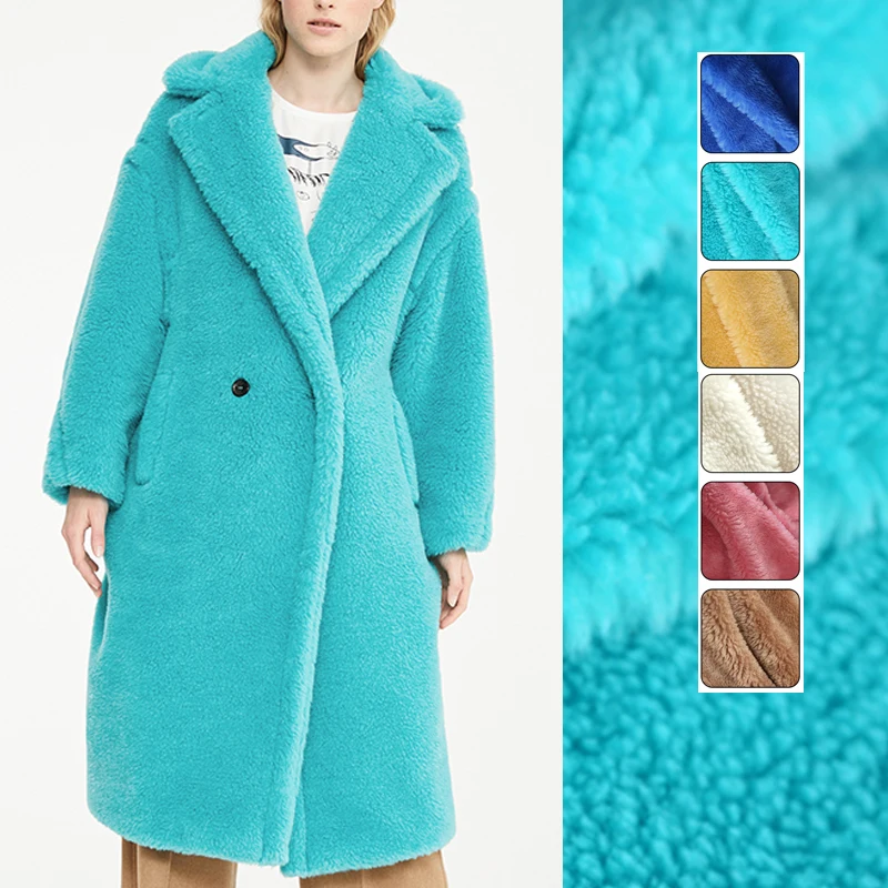 165 см ширина 550 г/м вес шерсть, овчина и полиэстер Осень и зима пальто ткань DE1159