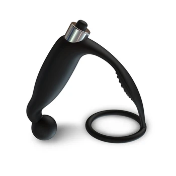 Electric Prostate Massager Anal Vibrator Double Ring Butt Plug Adult Products Delayed Ejaculation Ring Men's Sex Toys 2