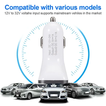 

Universal 2.1A Dual USB Port Car Charger Cigarette Lighter Color Car Charger Car Accessories Interior Auto Product