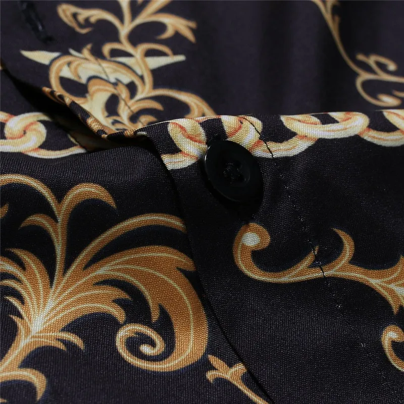 Camisa Masculina Новая Осенняя Повседневная модная Узкая рубашка с длинными рукавами и принтом в виде цепочки Camisa Social Masculina A55