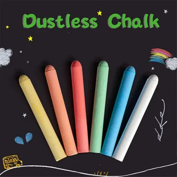 

6pc Colorful Chalk Environmentally Friendly Dust-free Removable Water-soluble Markers for Blackboard School Office Supplies