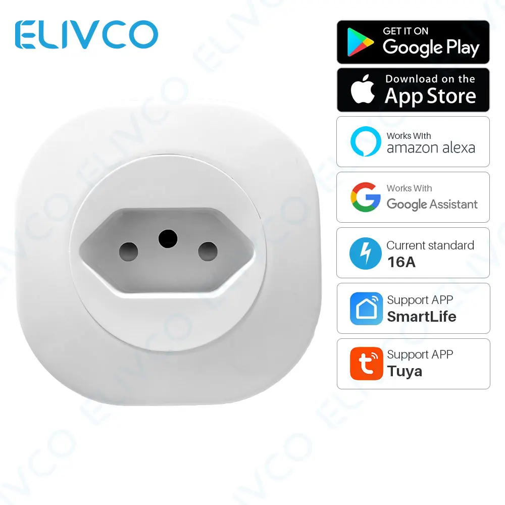 Умная розетка Wi-Fi 16 А дистанционное управление через приложение работает с Alexa