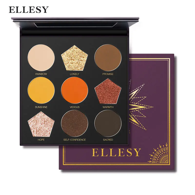ELLESY Brand Matte and Shimmer Eyeshadow palette Pigmented Eye Shadow Powder 9 Color Matte Eye Makeup Long-lasting Cosmetics ELLESY Brand Matte and Shimmer Eyeshadow palette Pigmented Eye Shadow Powder 9 Color Matte Eye Makeup Long-lasting Cosmetics