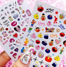 

1 Sheet 3D Nail Stickers Cartoon Bear Beauty Girl Nail Art Stickers Decal Template DIY Nail Tool Decorations