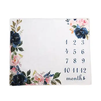 

Baby Monthly Milestone Blanket Soft Flannel Photography Backdrop Photo Prop for Newborn