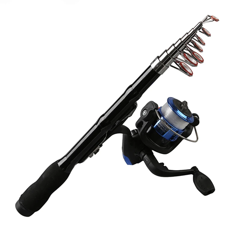 

Mini Portable Telescopic Fishing Rod Spinning Carbon Fish Hand Fishing Tackle Sea Rod Ocean Rod Fishing Pole 1.0M