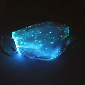 

Replaceable PM2.5 Filter Cotton LED Luminous Anti-Dust Anti-fog Mask Party Night Run Mask 7 Colors Face Health Care Supplies