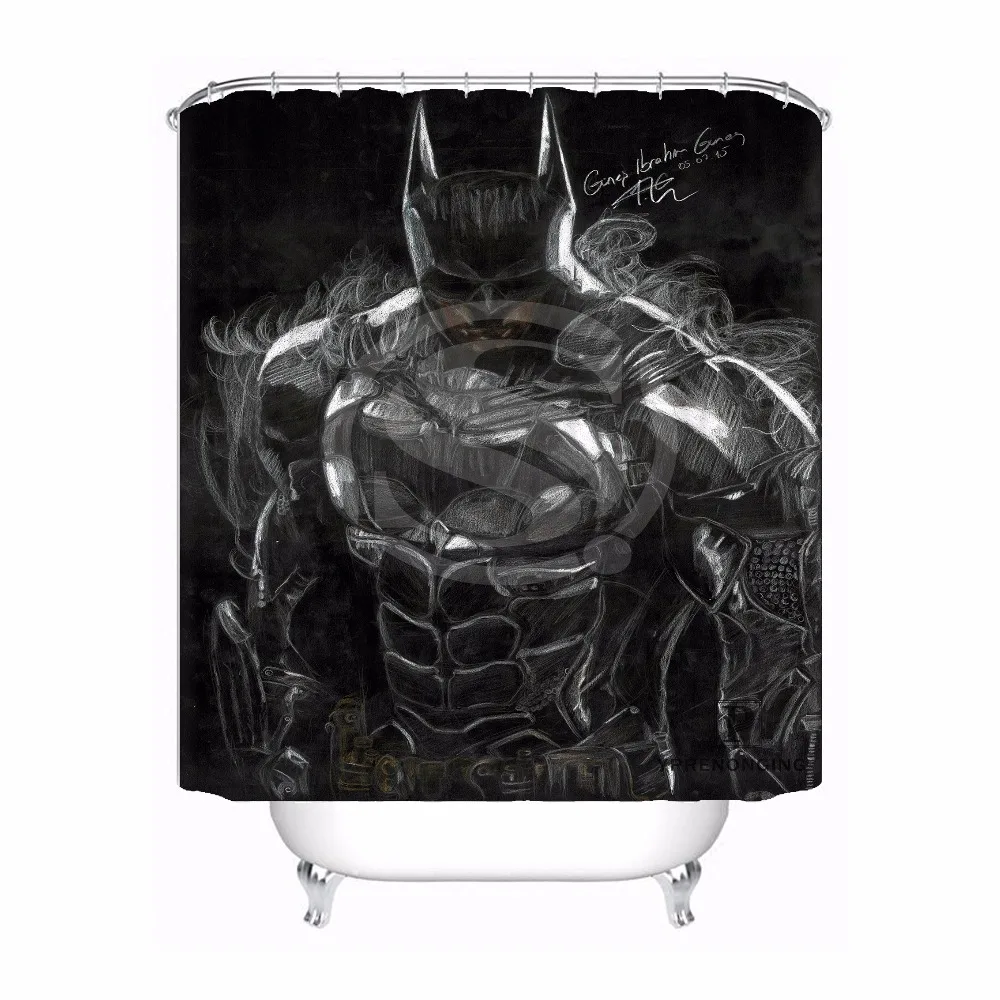 На заказ Бэтмен Arkham Marvel Водонепроницаемый душ Шторы Главная Ванна Ванная комната s крючки полиэфирной ткани Multi Sizes180509-02-147