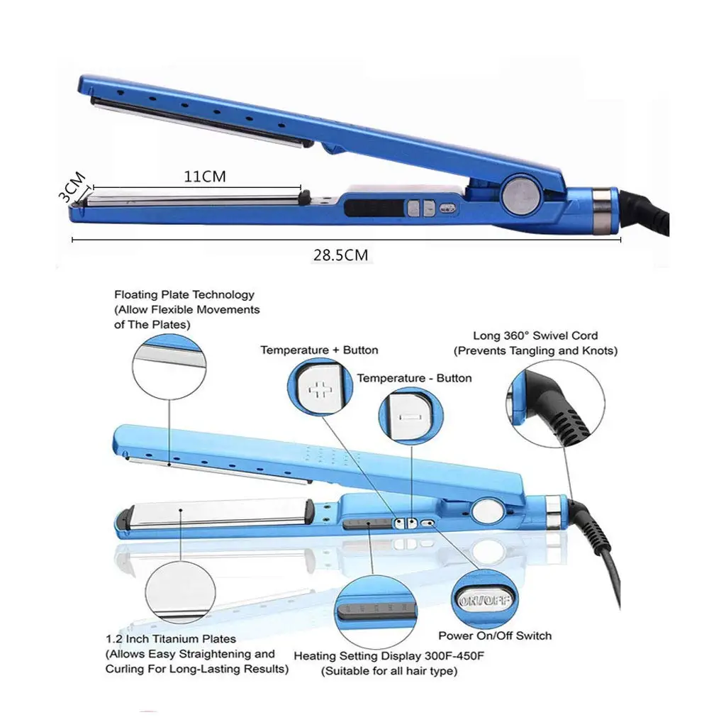 2 в 1 Профессиональный Выпрямитель для волос из нанотитана плойка щипцы завивки