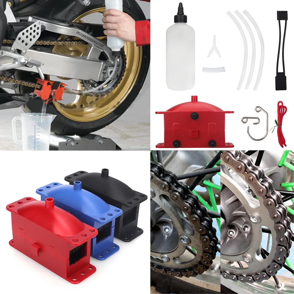 Motorcycle Chain Cleaning Machine Kit Brush Gear Cleaner Tool For Motorbike  Chains Lube Device Lubricating Accessory - Care - AliExpress