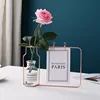 Nordic Hydroponic Glass Vase Wrought Iron Vase Photo Frame Decoration Table Flower Vases Decoration Home Metal Plant Holder 1