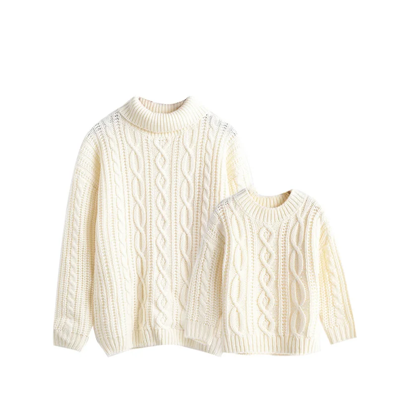 

Family Look Mother and Daughter Clothes Autumn Girls Sweaters Pullover Thick Mommy and Me Knit Sweater Family Matching Sweaters