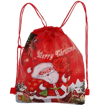 

1PCS Santa Claus Drawstring Bags Non-Woven Fabric Backpack Birthday Event & Party Supplies Travel Storage Package Bags