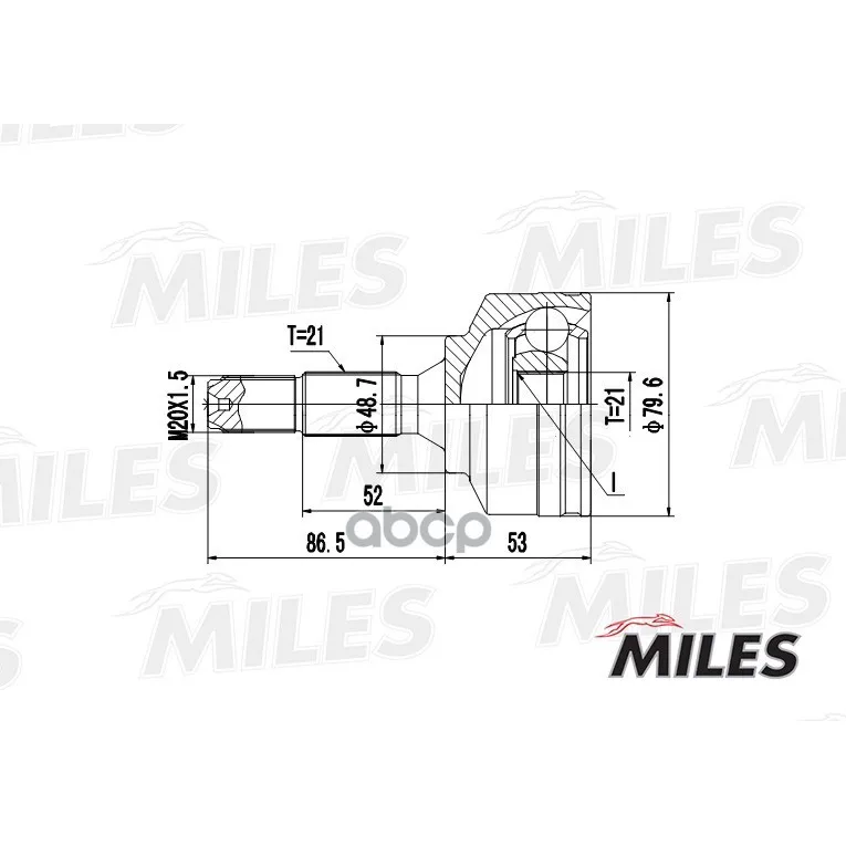 Шрус Peugeot 206 1.1-1.4 98- Нар. Miles Ga20368 Miles арт. GA20368