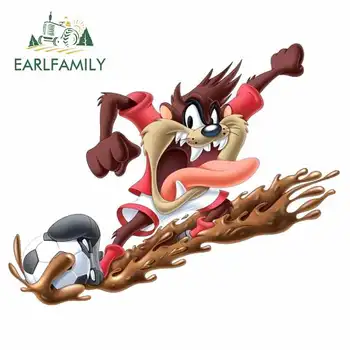 

EARLFAMILY 13cm X 10.4cm for Taz Playing Football Body for Car Funny DIY Motorcycle Car Stickers Fine Sticker Waterproof Decals