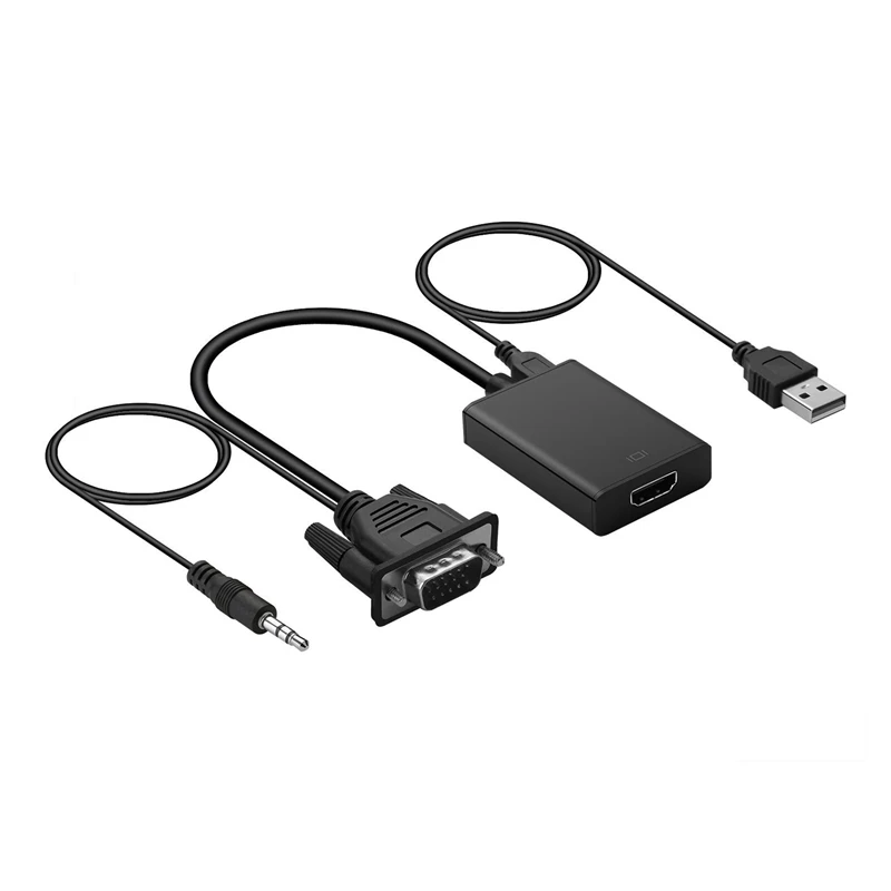 VGA To HDMI Output 1080P HD Audio TV AV HDTV Video Cable Converter Adapter for Connecting PC Laptop Notebook to Displays |