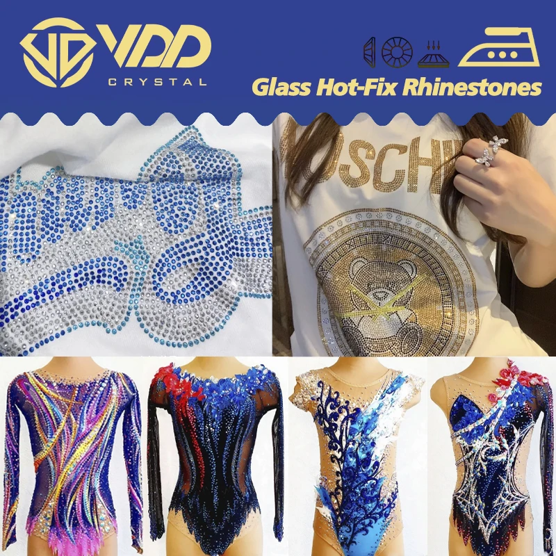 VDD SS6-SS30 핫 픽스 유리 크리스탈 라인 석 DIY 의류 패브릭 의류 드레스 장식에 대 한 플랫 백 Strass 반짝이 돌