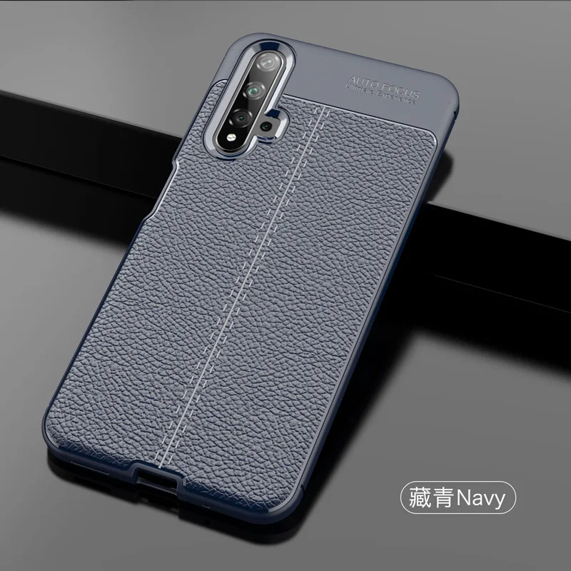 Синий Чехол для huawei Honor 20 Pro Nova 5T Honor20 Lite, чехол, роскошный мягкий силиконовый чехол из ТПУ и углеродного волокна, защитный чехол - Цвет: Синий