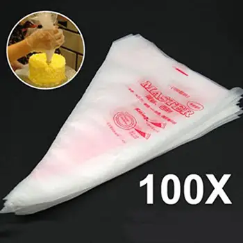 

100Pcs Pack Pastry Bag S/M/L Size Disposable Piping Bag Icing Fondant Cake Cream Decorating Pastry Tip Tool Kitchen Cocina