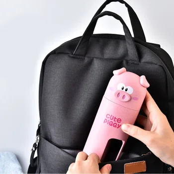 

Holder Portable Outdoor Wheat Fiber Cartoon Travel Cute Piggy Case With Toothbrush Storage Organizer Washing Cup Set Household