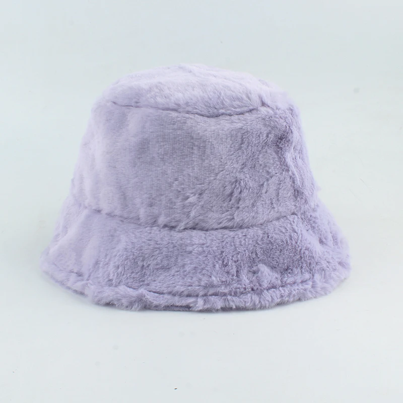 Winter Faux Fur Bucket Hat For Women 
