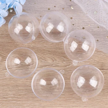 

5pcs/Pack Transparent Ball Candy Boxes Romantic Design Christmas Decorations Transparent Ball Can Open Plastic Bauble Ornament