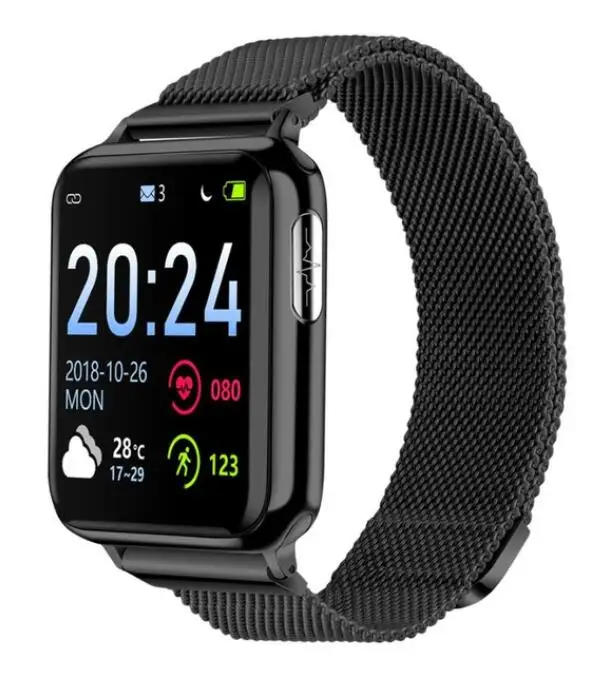 Metal Black V5 ECG PPG SPO2 Смарт-часы кровяное давление кислородный спортивный браслет монитор сердечного ритма Мужские Женские умные часы для android IOS Xiaomi - Цвет: Metal Black