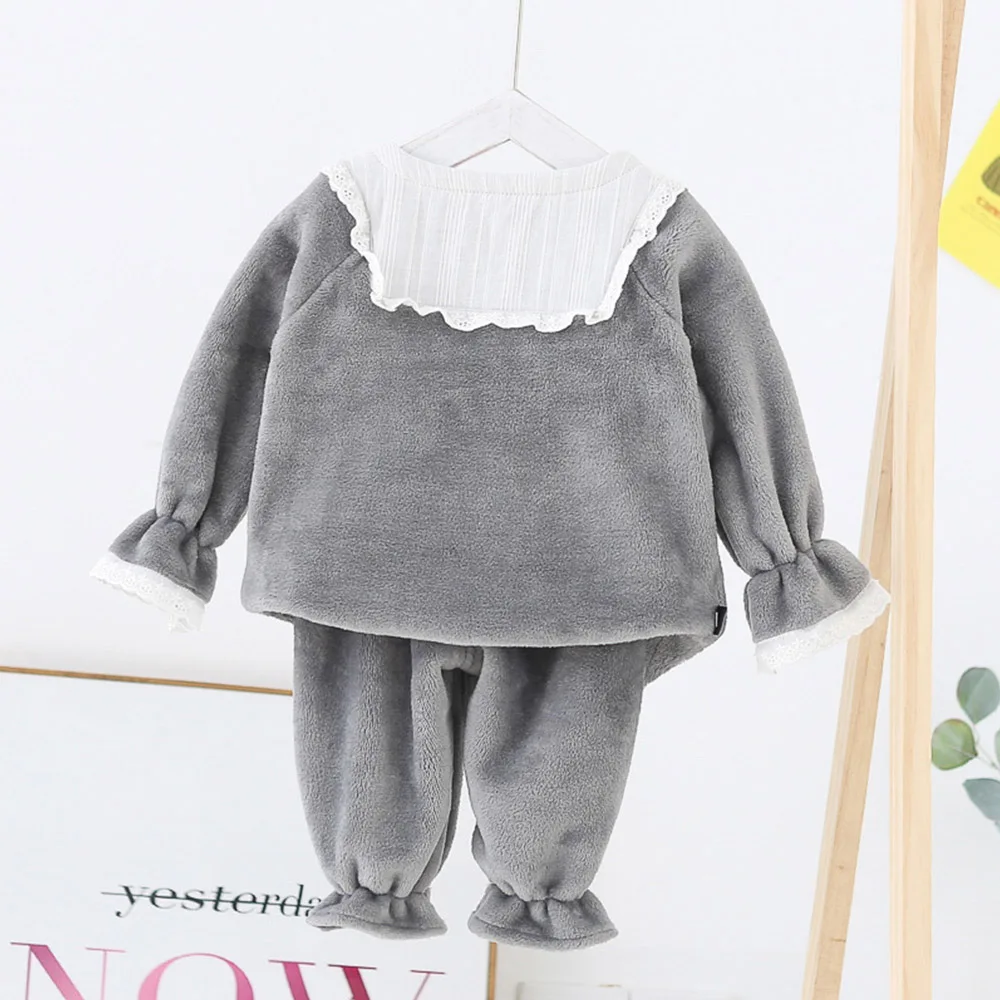 AmyaBaby/комплект одежды из 2 предметов для мальчиков; фланелевые Топы+ брюки; повседневная детская одежда; Одежда для девочек; домашняя одежда; Детский костюм; сезон осень-зима