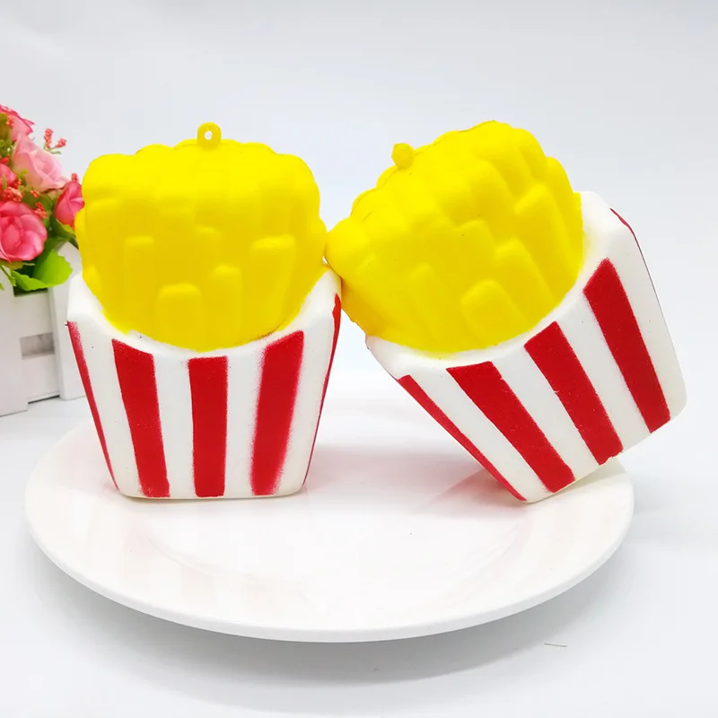 Kawaii мягкая еда крем ароматизированный картофель фри чипсы Squishies медленно поднимающиеся игрушки для снятия стресса Новинка кляп игрушки для детей